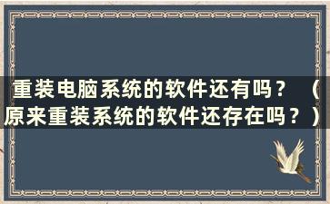 重装电脑系统的软件还有吗？ （原来重装系统的软件还存在吗？）